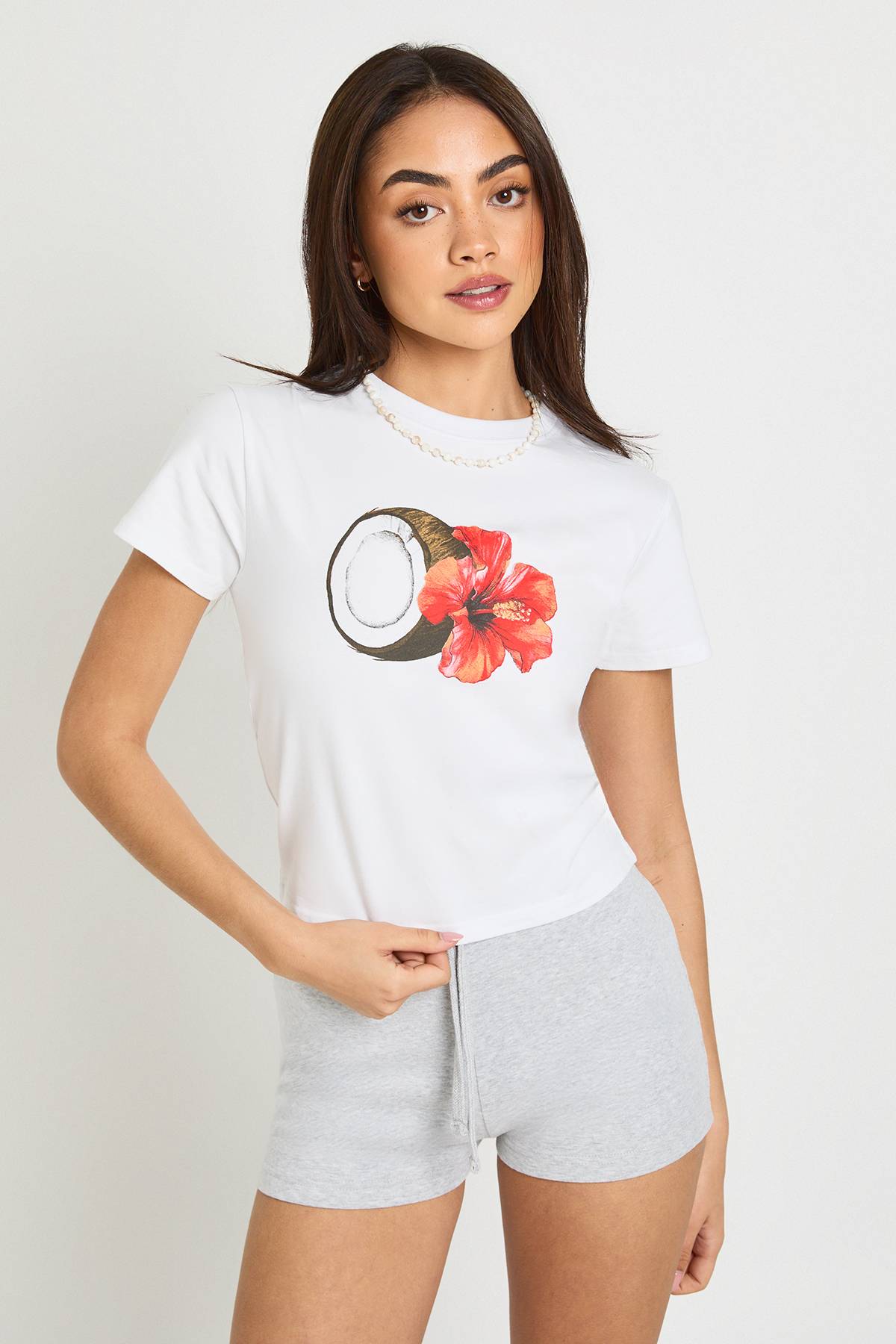 boohoo T-shirt Court Imprimé Noix De Coco