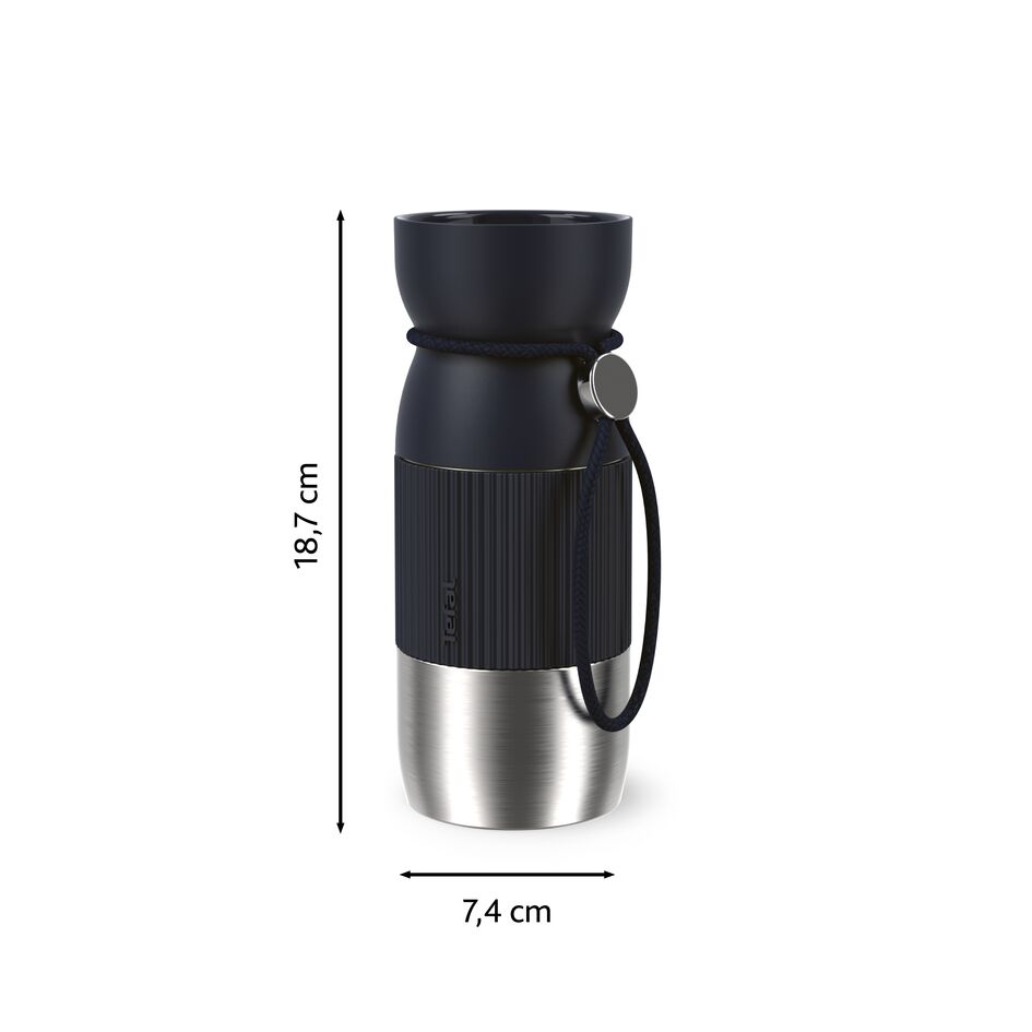 beYou N2191310 travel mug met kopvormige dop zwart (0,36L)