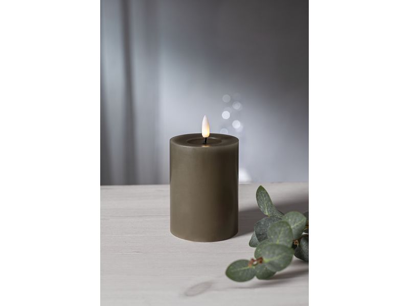 Star Trading LED-Kerze Flamme Flow, Braun Realistische Elektrokerze mit Timer-Funktion