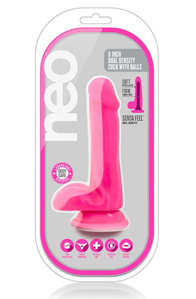 Neo Dual Density Cock With Balls 15,5cm Dildo