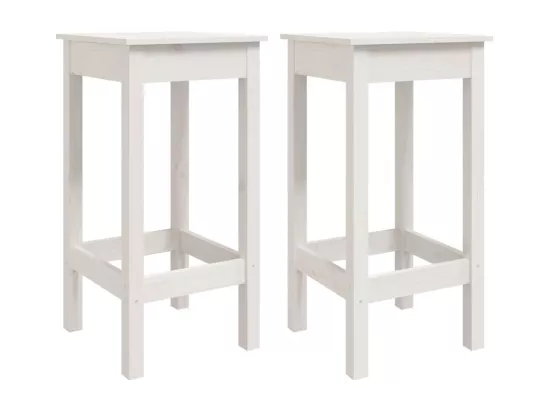Ensemble de bar 3 pcs Blanc Bois de pin massif