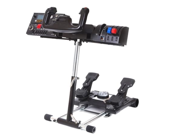 Wheel Stand Pro Deluxe V2, Svart, Rustfritt stål, - Saitek Pro Flight Yoke System throttle quadrant, trim wheel and panel - Logitech G25/G27 Racing..