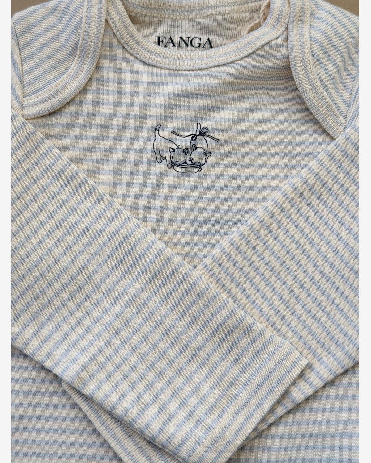 Body m/ Konvolutt Hals – 100% Øko Bomull | Fio Stripe LS Body