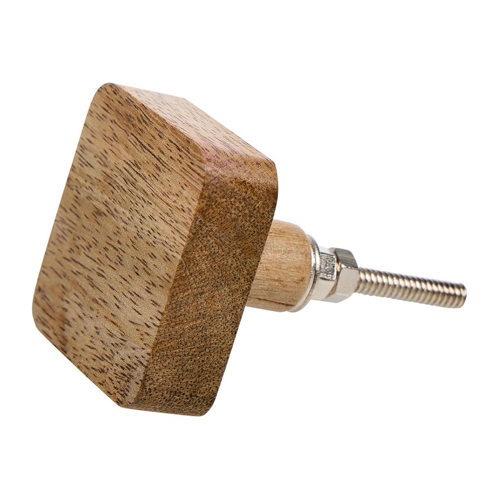 Bouton de meuble bois carré lisse