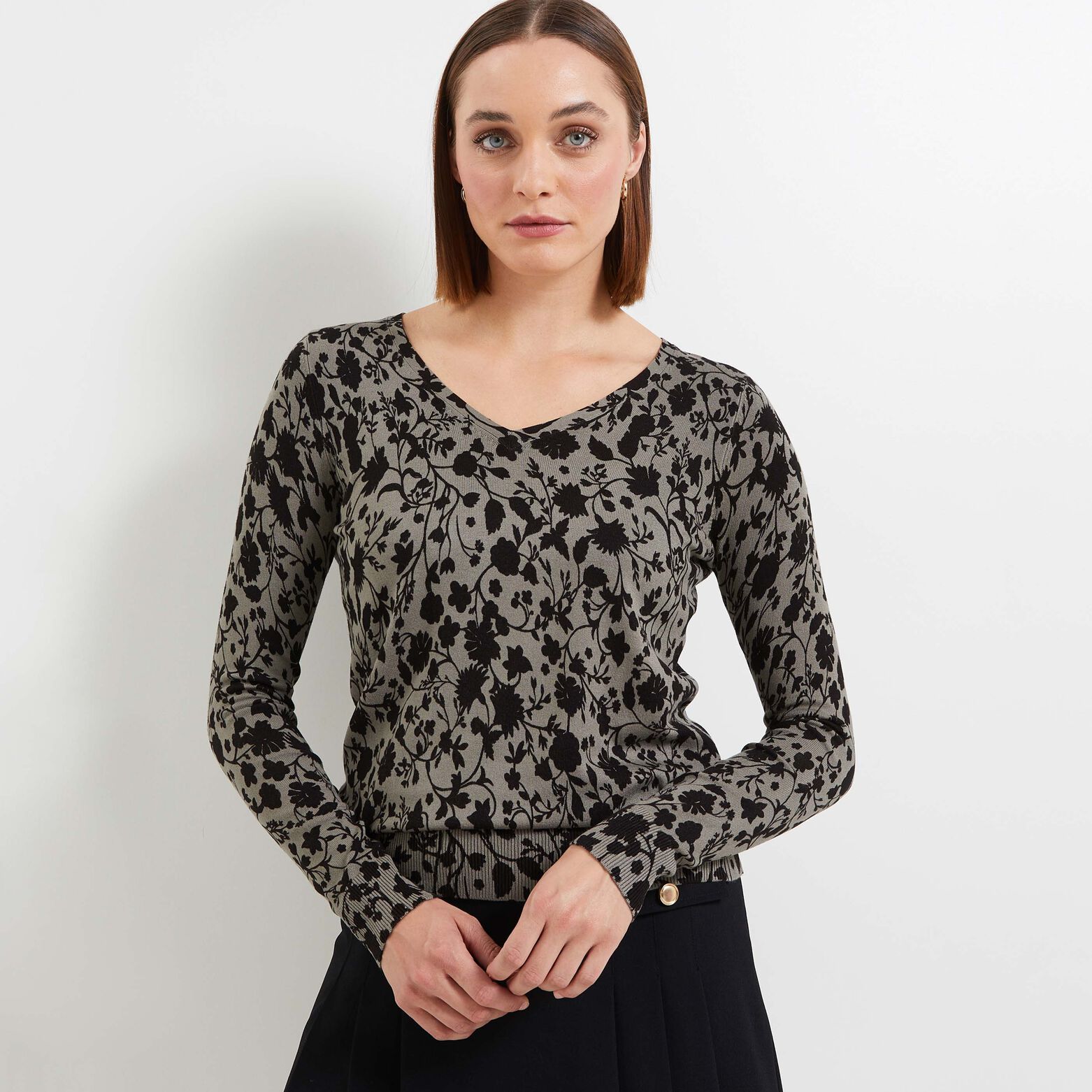 Pull fleuri femme
