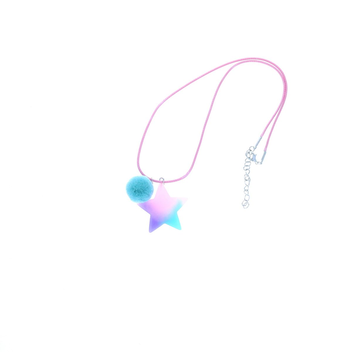 Collier étoile à pompon bleu Roodoudou