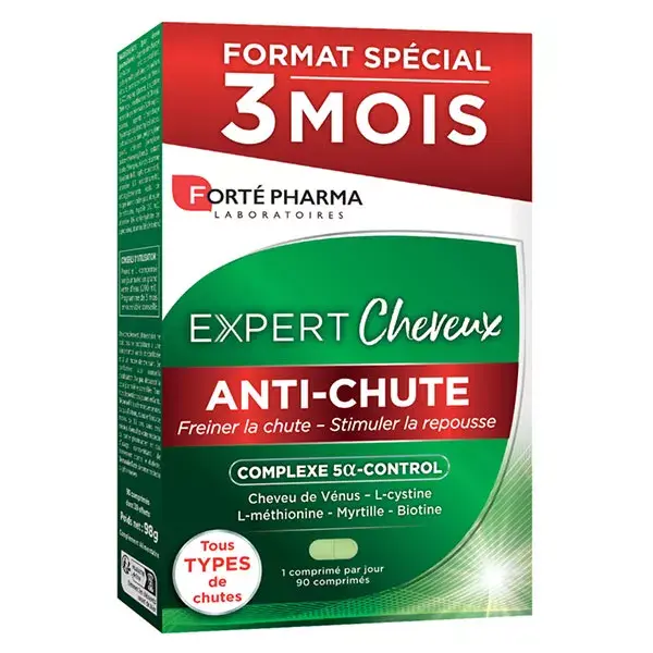 Forté Pharma Expert Anti-Queda de Cabelo com Biotina e Mirtilo, 90 comprimidos