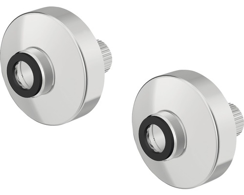 AVITAL S-aansluiting met ronde verchroomde rozet, 2 stuks
