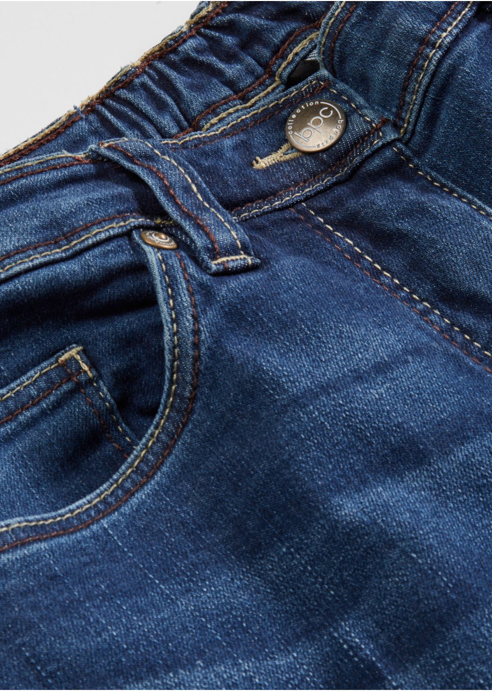 Jean extensible avec taille confortable, jambes extra larges