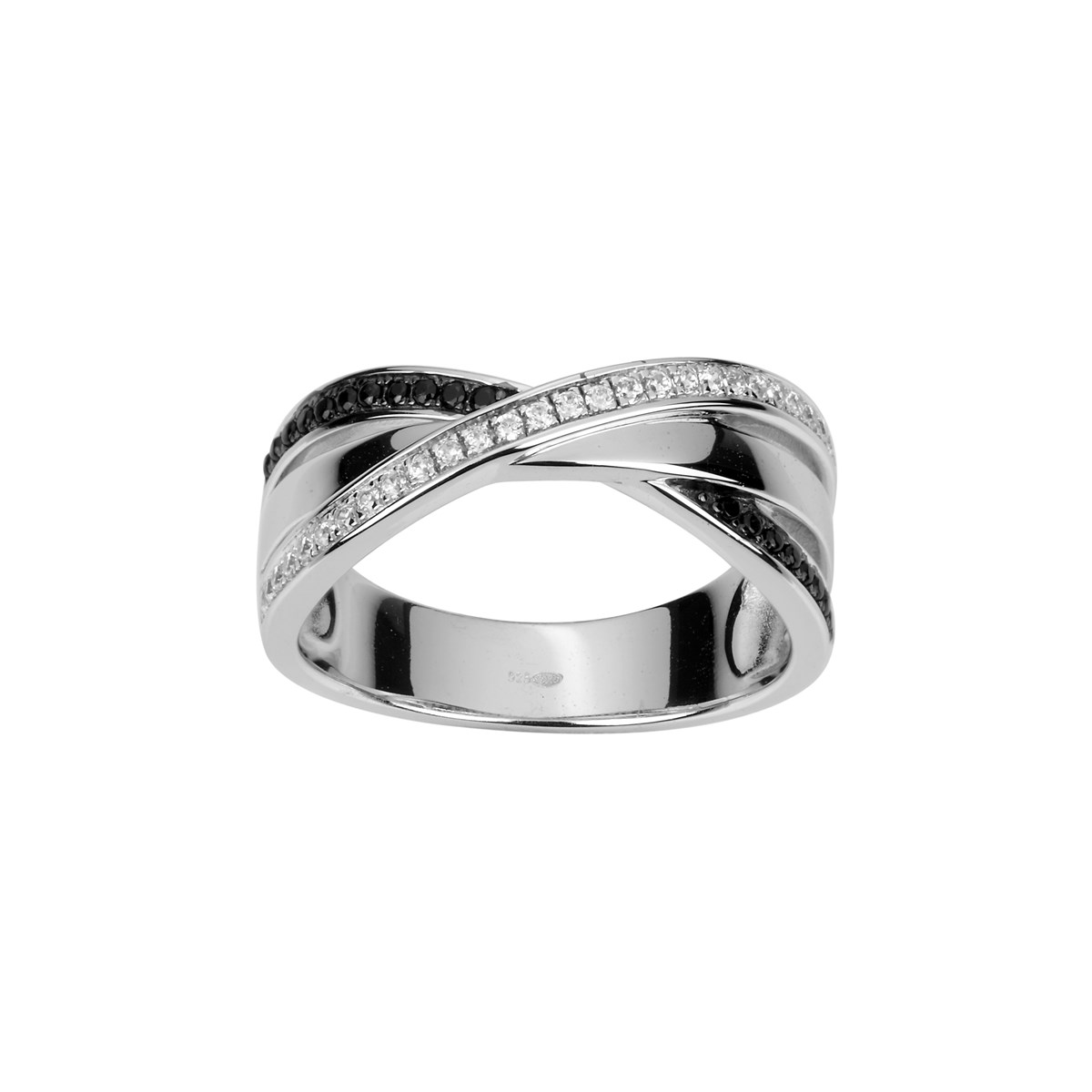 Bague en Argent avec oxyde de zirconium noir