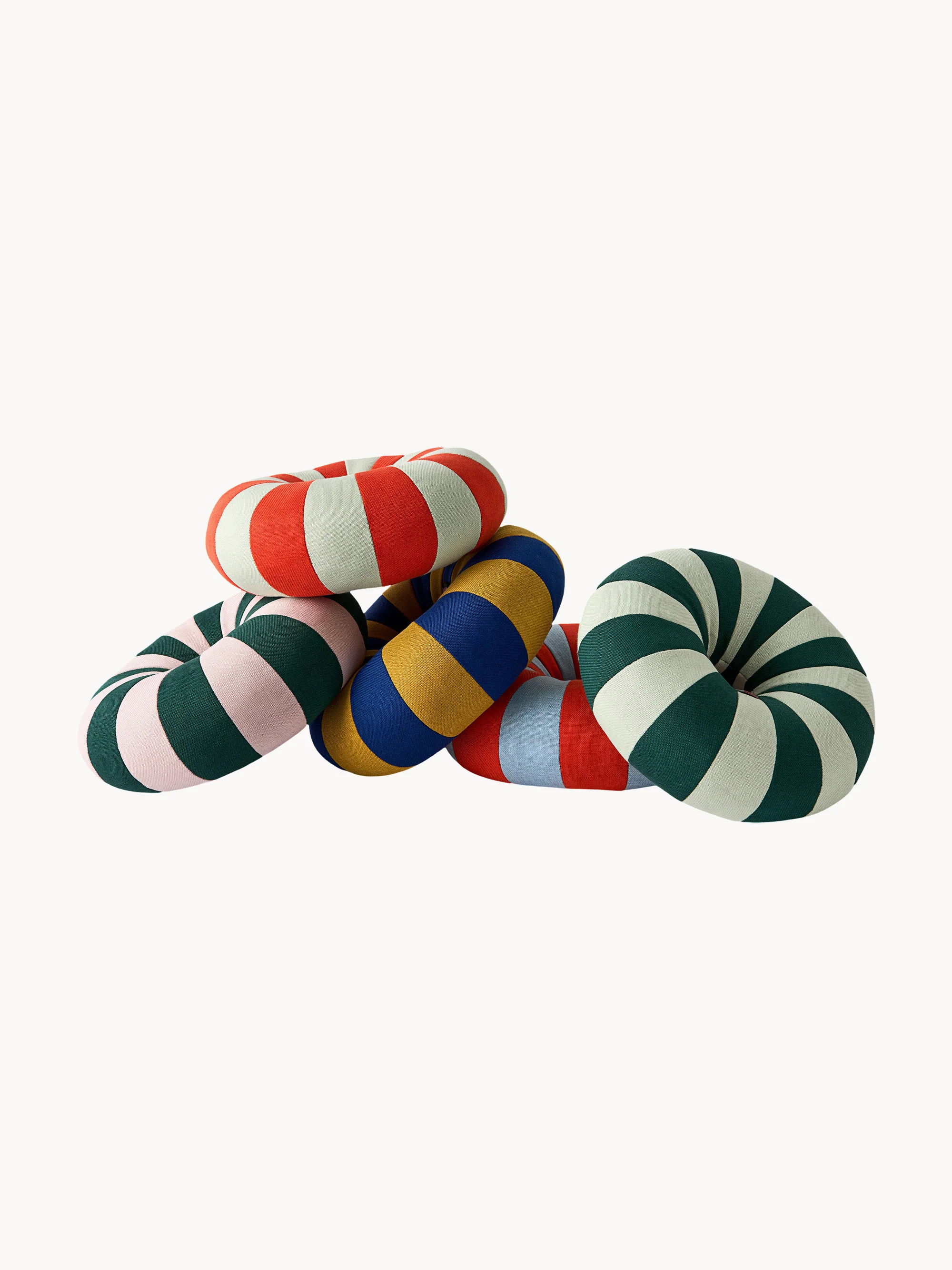 Rond gestreept kussen Float