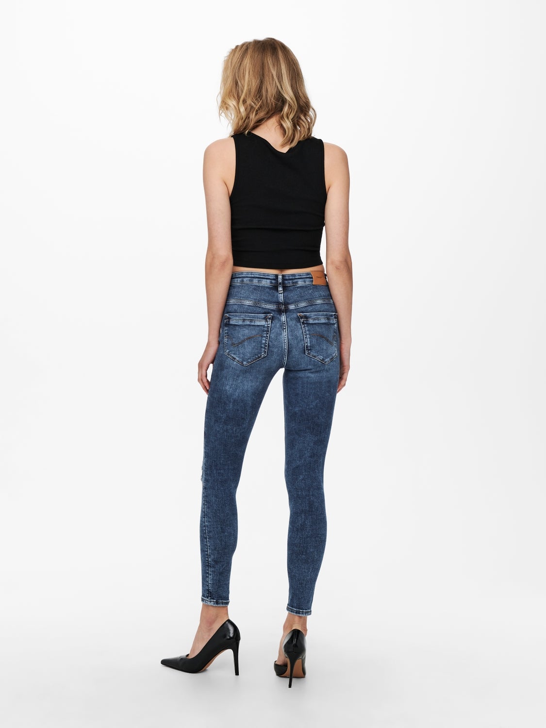 ONLPAOLA Hohe Taille Skinny Fit Jeans Light Medium Blue Denim