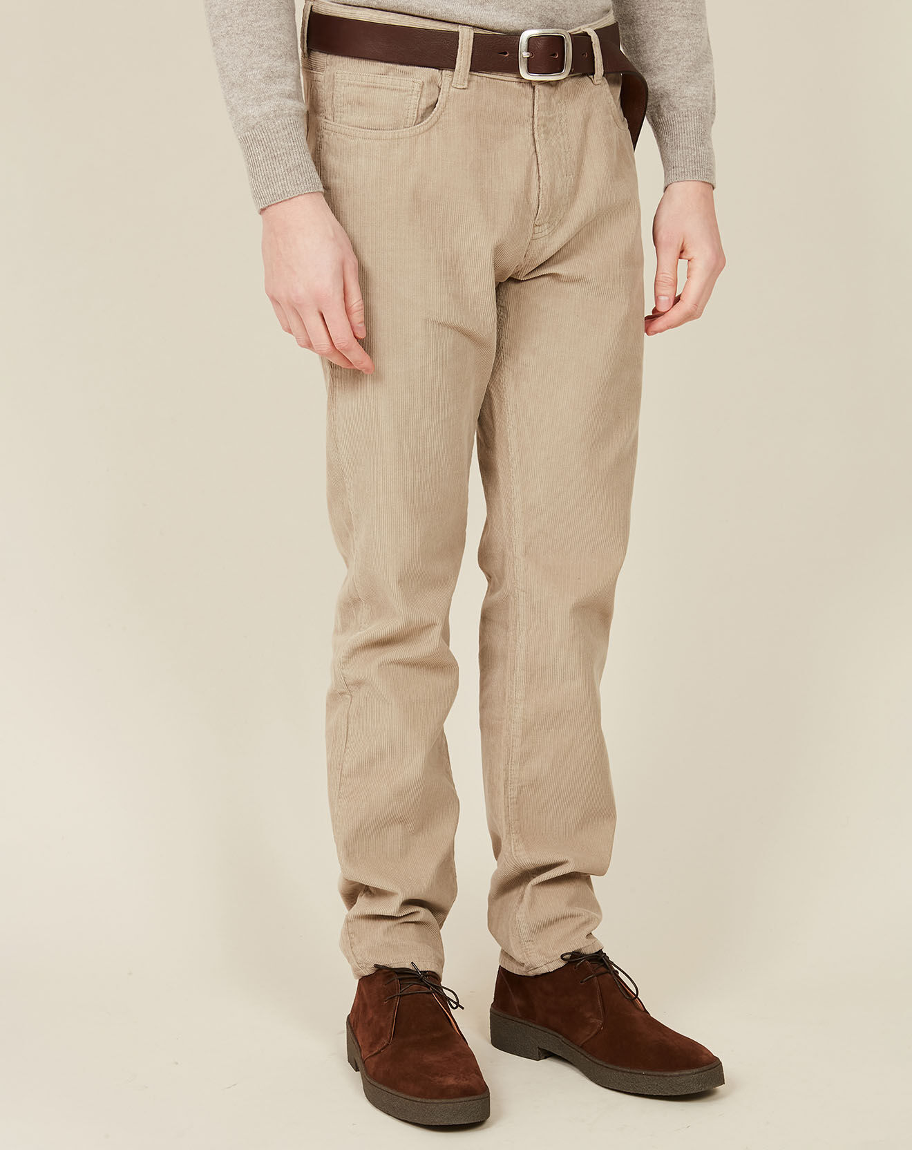 Hartford Pantalon en Velours côtelé Tim beige