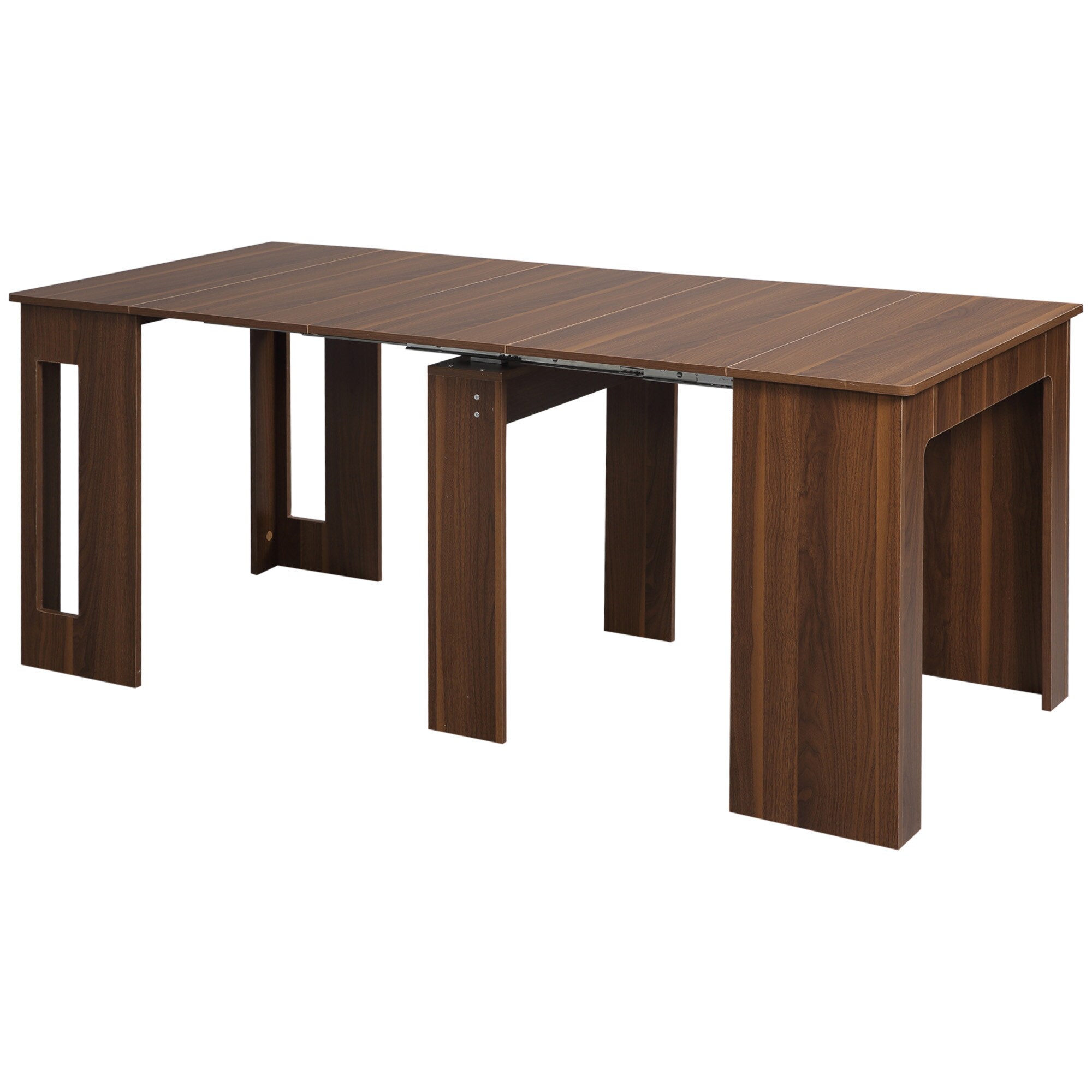 HOMCOM Klapptisch mit aufklappbarer Tischplatte braun 180L x 85B x 75H cm