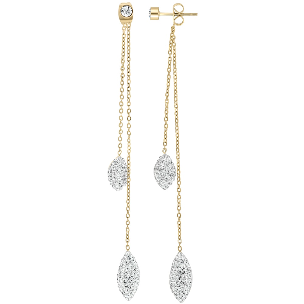 Boucles d'oreilles - Acier inoxydable doré & cristaux