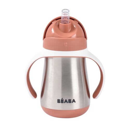 Tasse paille inox 250mL - Terracotta - BEABA