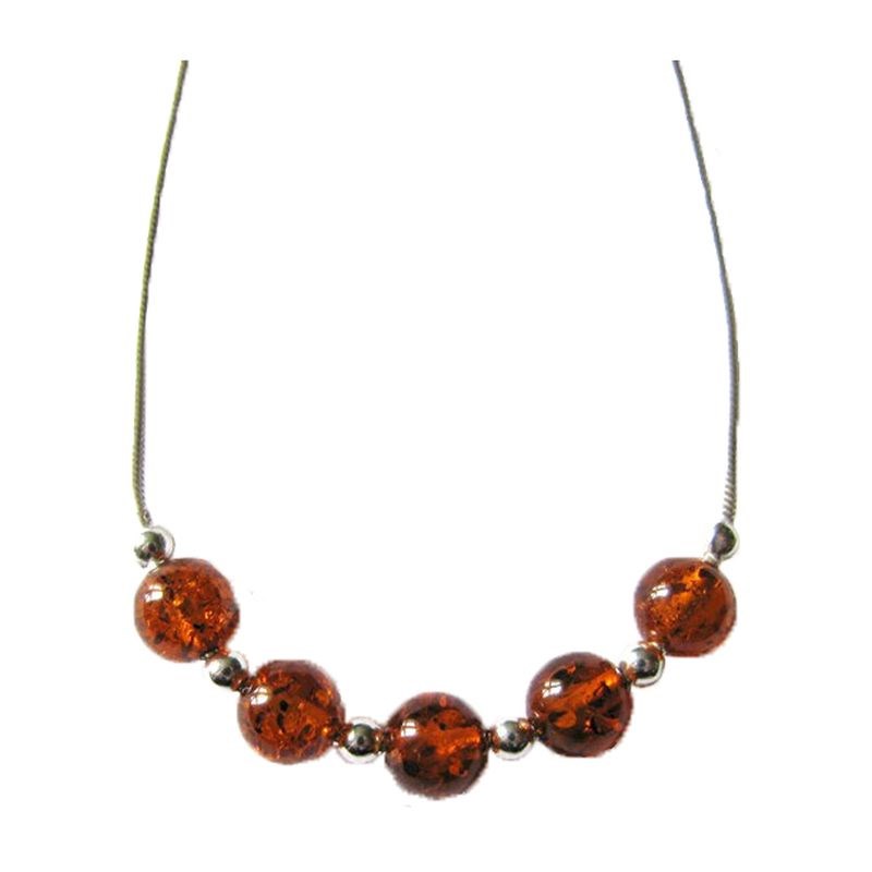 Collier ambre argent