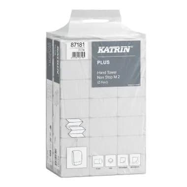 Håndklædeark Katrin Plus Non-stop Z-fold 2-lag L25.5xB20.3xD8.5cm Nyfiber Hvid,21 pk x 135 stk/krt
