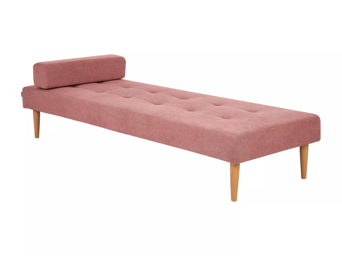 Chaise longue en tissu rose NIORT