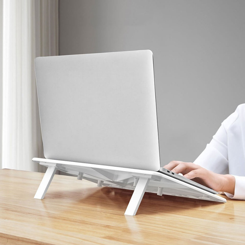Portable Halterung Verstallbarer Ständer für Laptop / Tablet / Bücher - Weiss