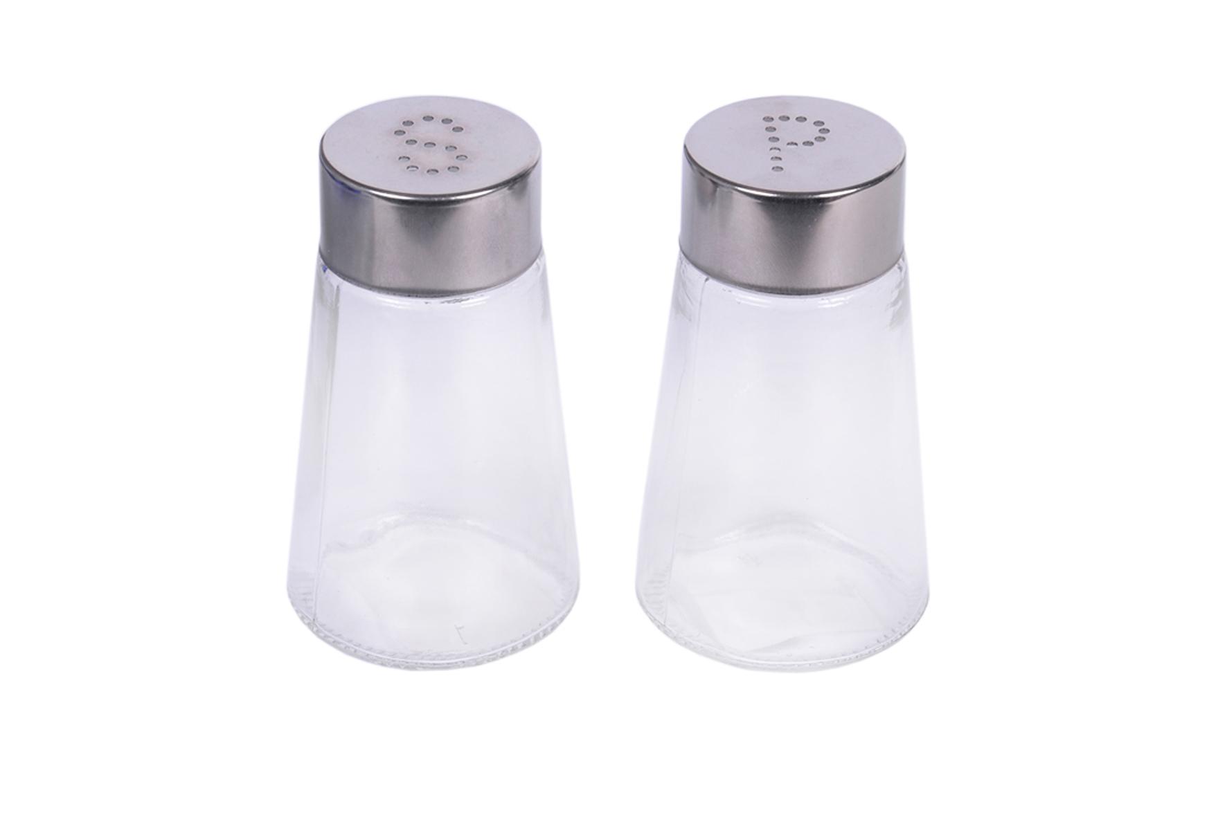 SALIERE POIVRIERE VERRE ET INOX