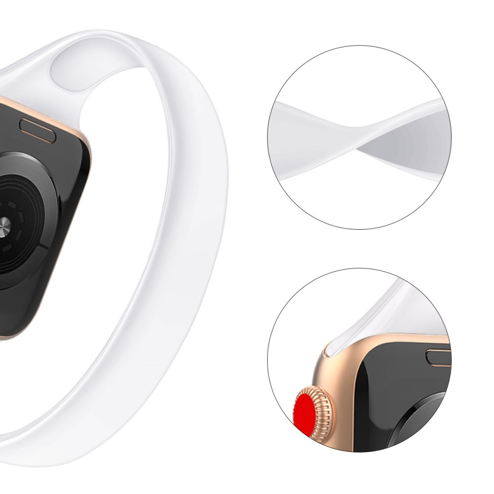 Apple Watch (40/38mm) Silikon Sport Armband (Gelenkumfang: 180mm) - Weiss