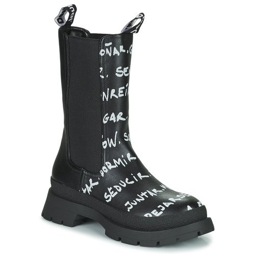 Desigual - SHOES CHELSEA HIGH LETTERING - Noir
