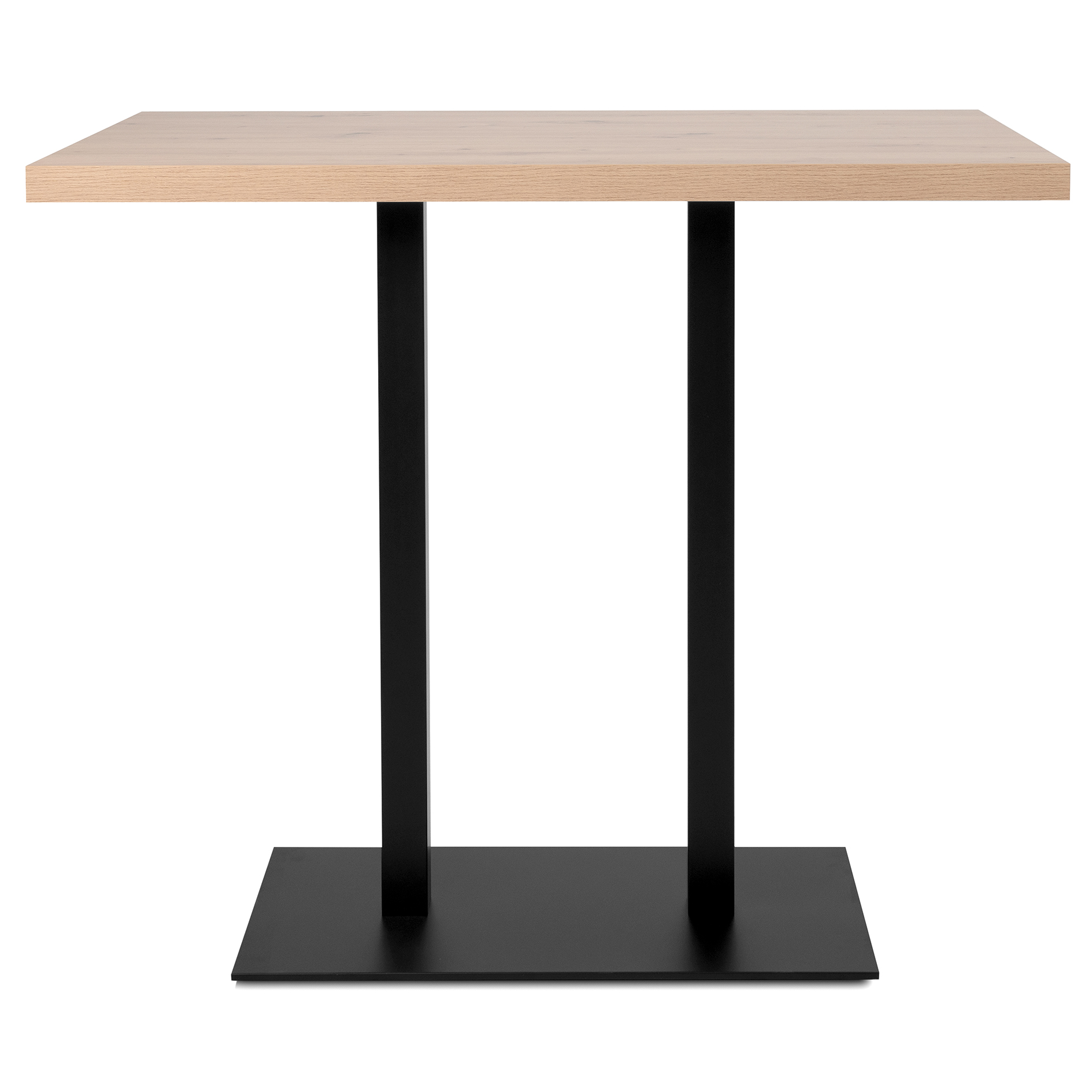 Bartisch QUADRATO - Artisan Eiche - schwarz - Doppelsäule