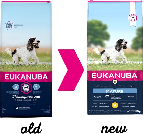 Eukanuba hondenvoer Mature senior middel kip 12 kg