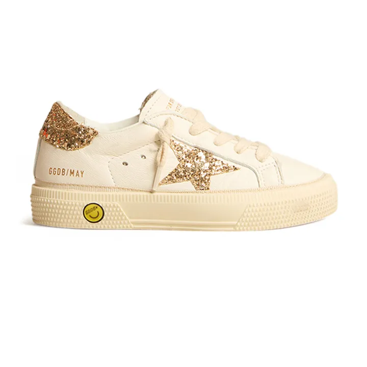Golden Goose Baskets Lacets May Paillettes | Doré