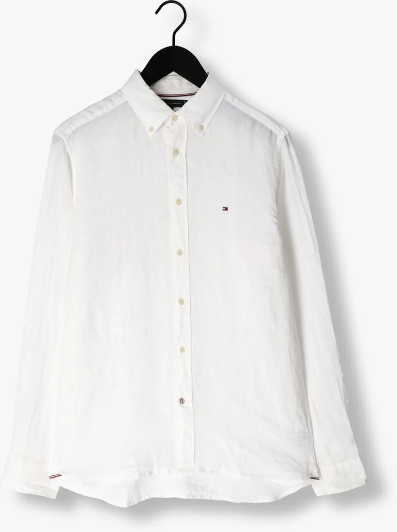 TOMMY HILFIGER witte tommy hilfiger casual overhemd pgment dyed li solid rf shirt