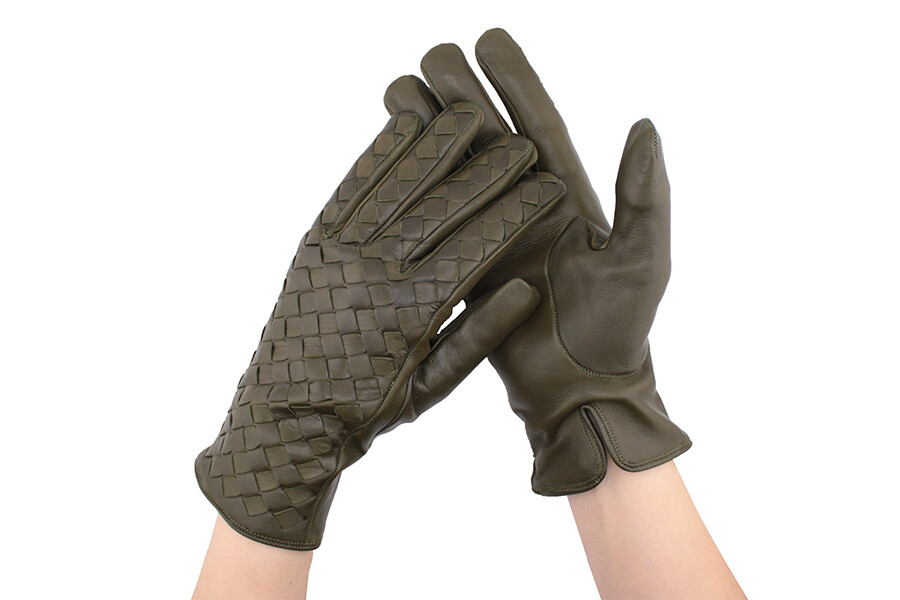 Glove criss-cross olive dark