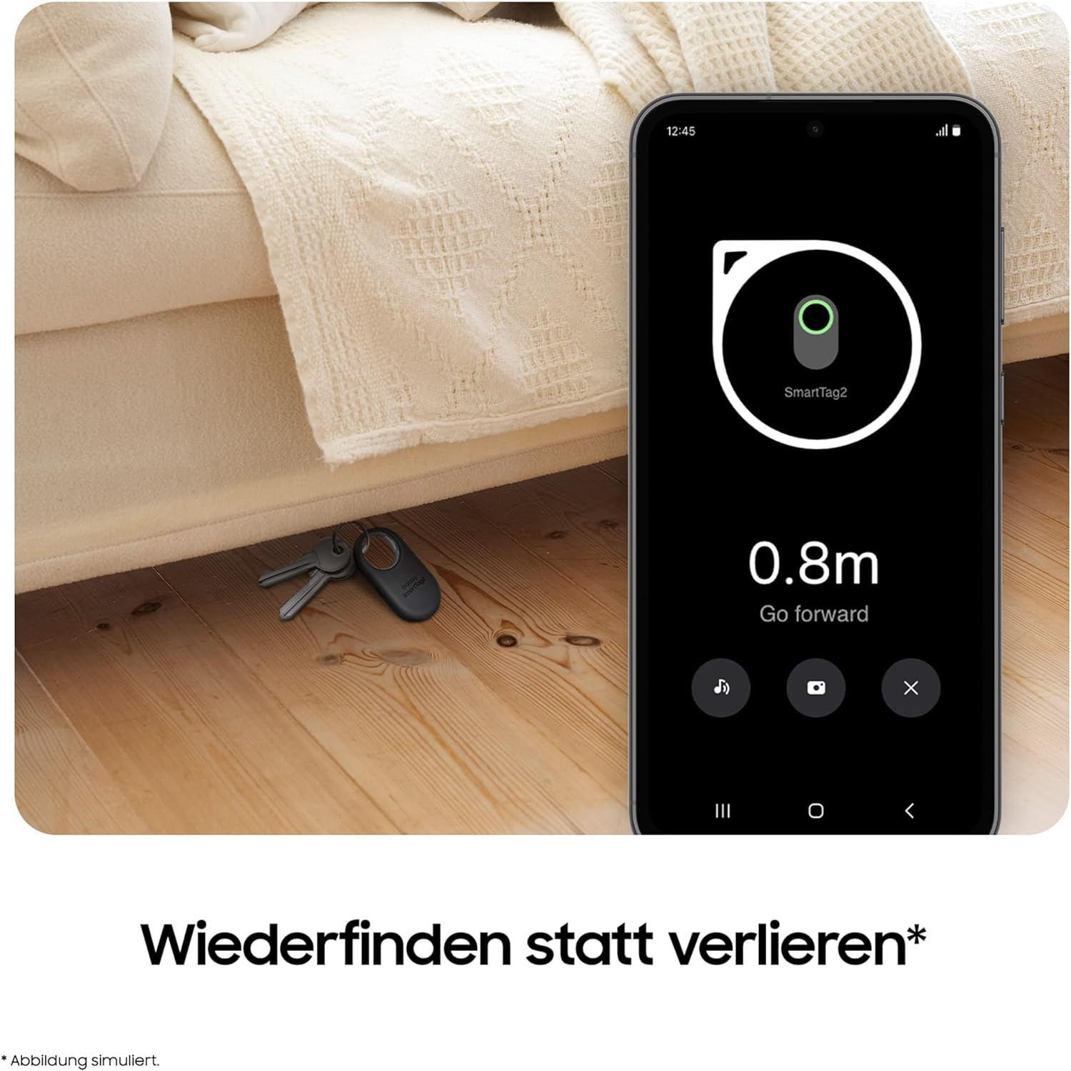 (4er Set) Galaxy SmartTag 2 Spritzwasserfester Bluetooth Keyfinder (EI-T5600KWEGEU) - Weiss / Schwarz