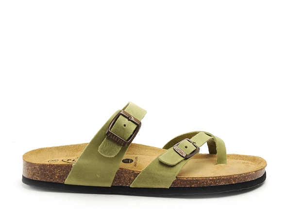 Plakton mules et sabots plats femme bombay vert