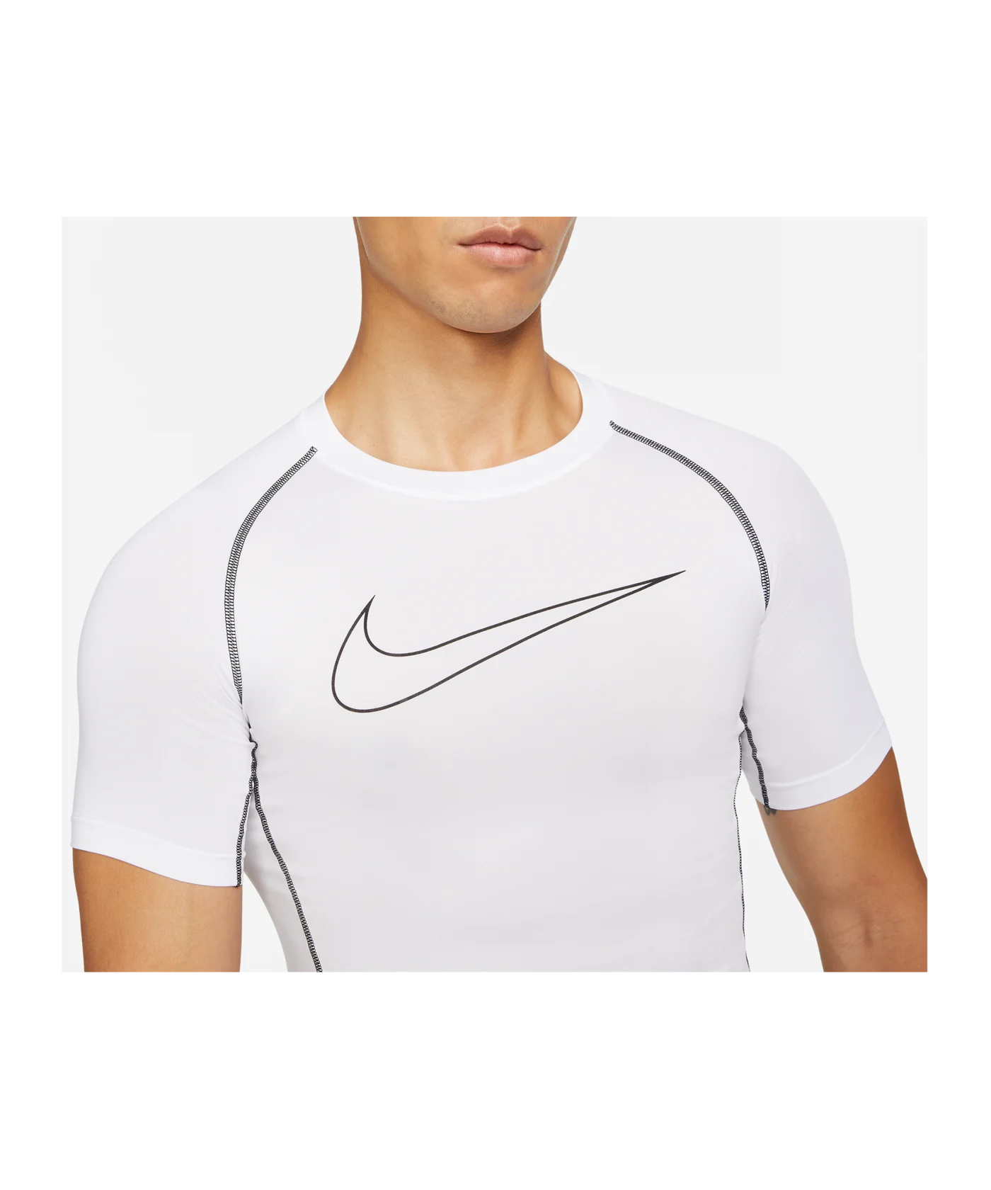 Nike Pro Shortsleeve Shirt Weiss Schwarz F100