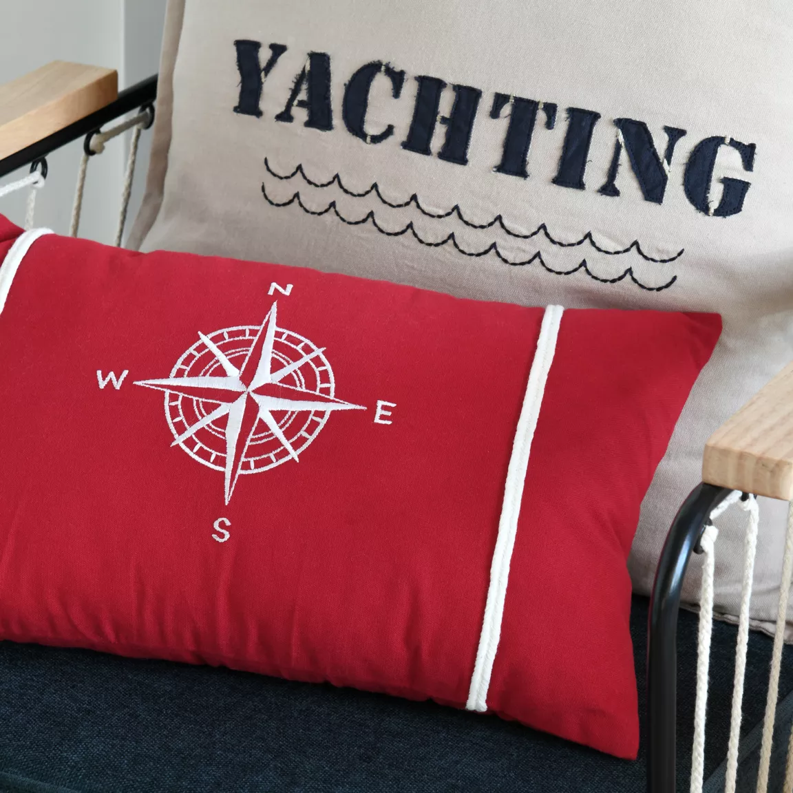 Coussin rectangulaire coton (30 x 50 cm) Fregate Rouge