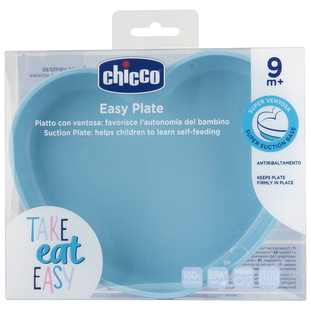 ChiccoChicco   Silikonteller mit Saugfuss blau