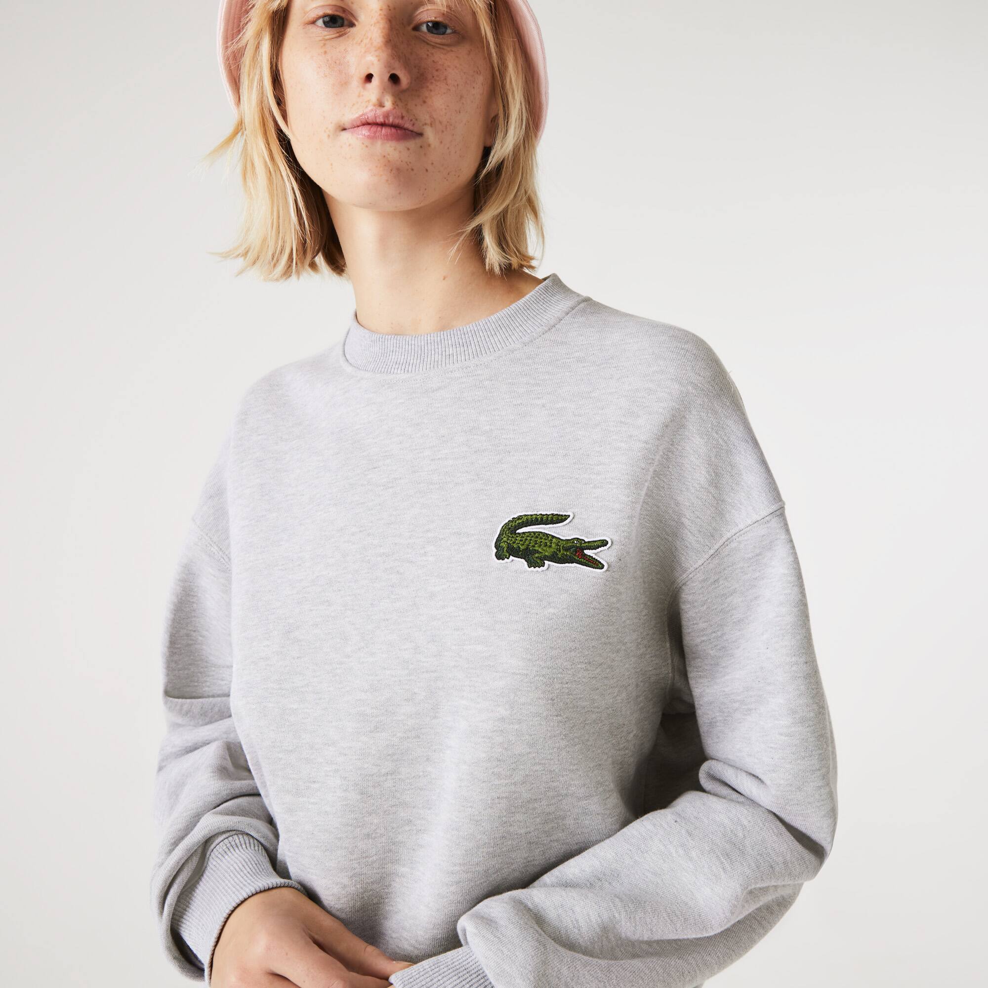 Unisex LACOSTE Jogger-Sweatshirt mit Krokodil-Aufnäher Sweatshirts - Grau - Lacoste - Unisex