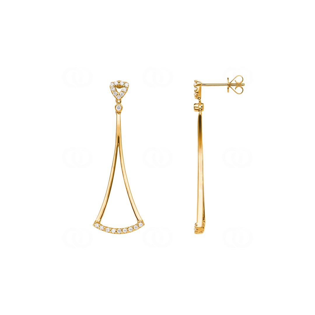 0.21 Karat Diamantohrhänger 750/18 K Gelbgold