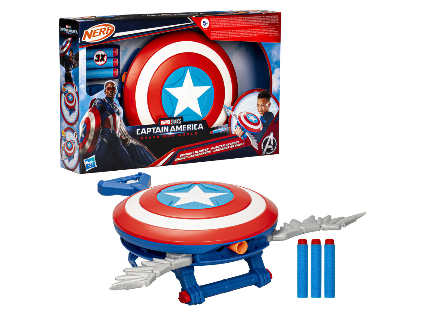 CAPITÃO AMÉRICA: ADMIRÁVEL MUNDO NOVO NERF LANÇADOR SKYSHOT