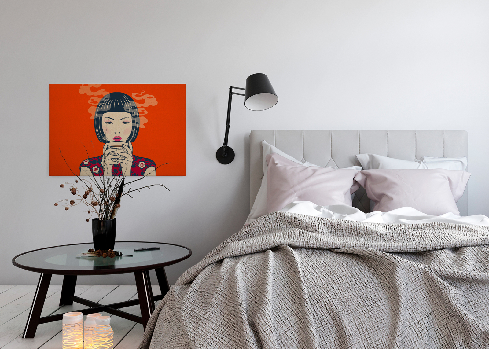 Leinwandbild AKARI - orange - 90x60 cm