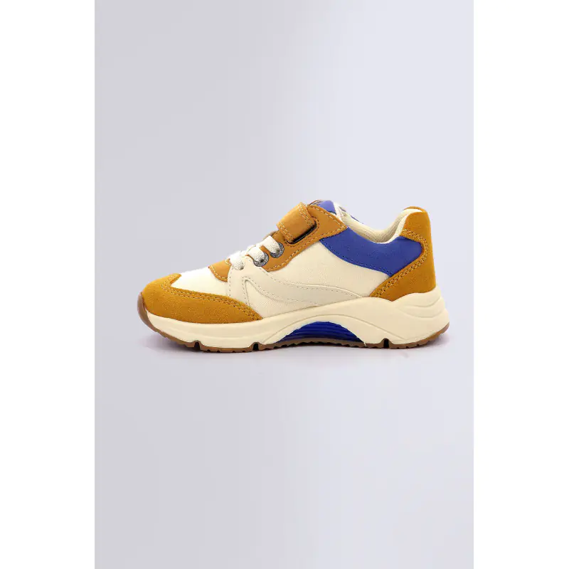 Runrun Camel bleu BASKETS BASSES Textile Garçon