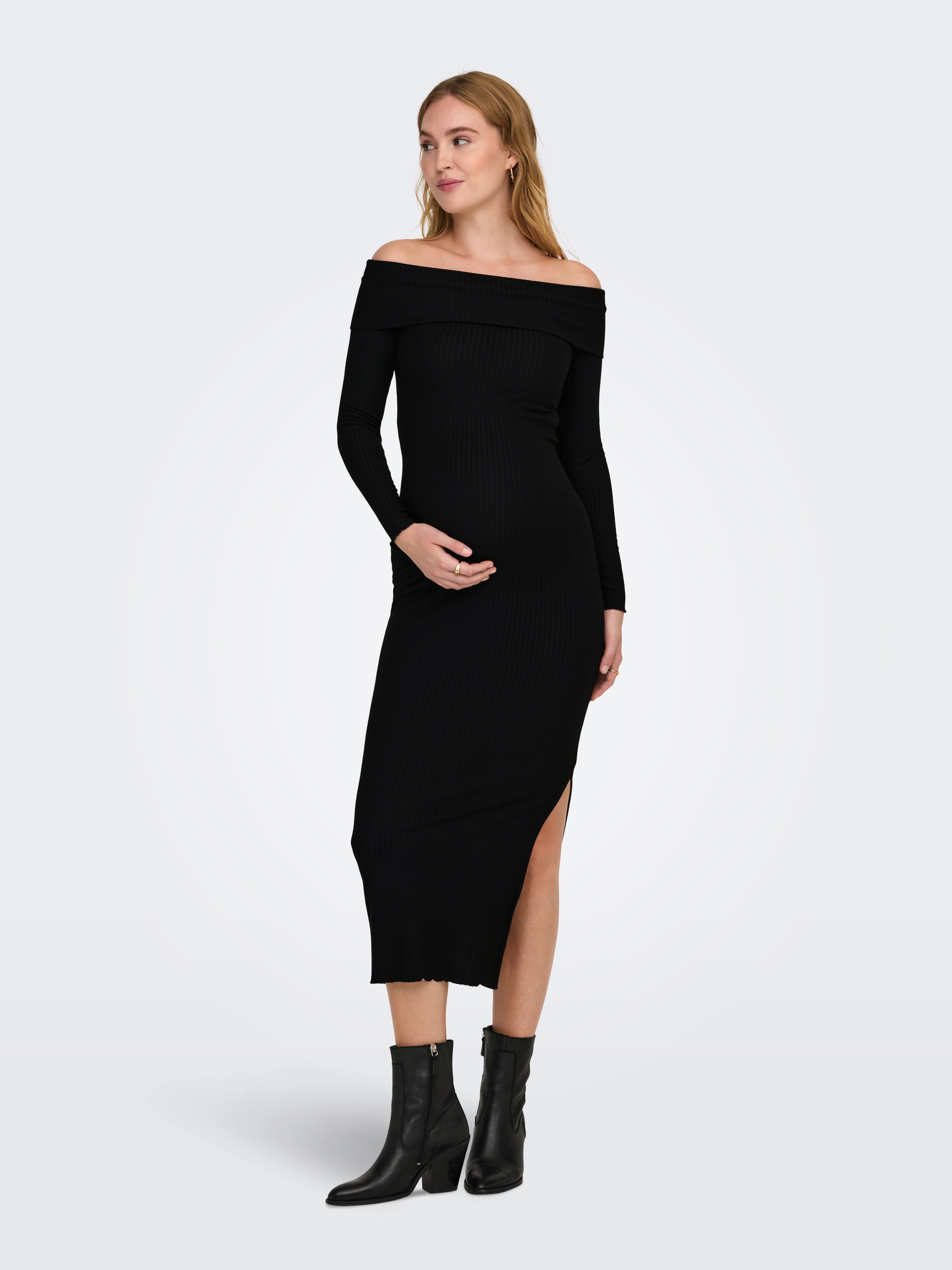 OLMESMERALDA Langes Kleid Black