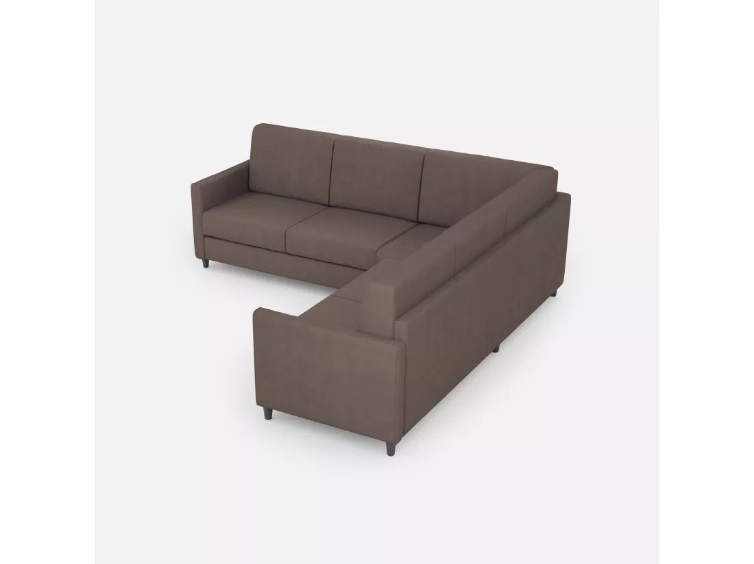 Canapé d'angle moderne italien tissu marron Korane - 5 tailles-Taille 281x281 cm