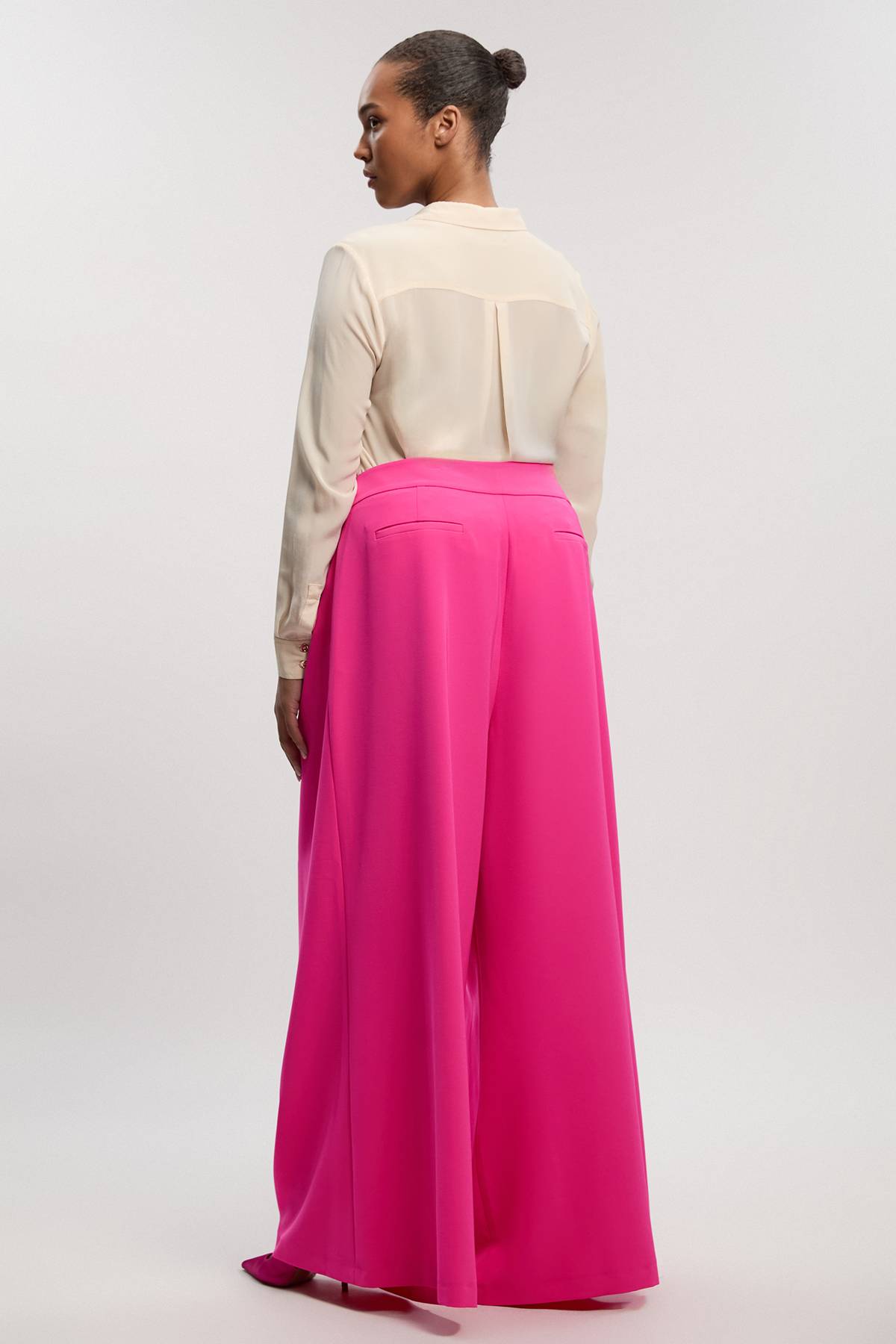 KarenMillen Pantalon Large Taille Plus Coupe Ajustée Souple