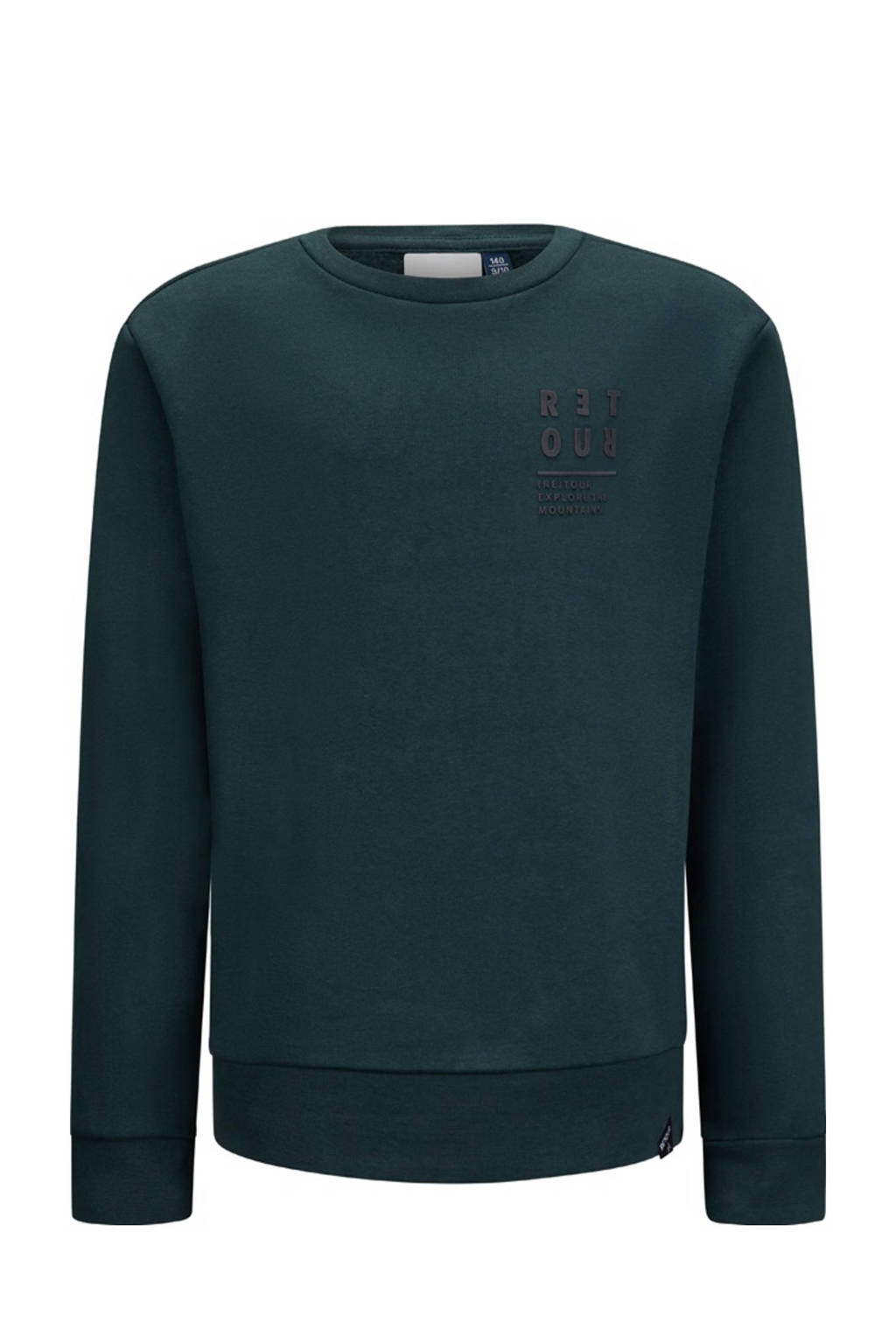 Retour Jeans sweater Borya met printopdruk donkergroen