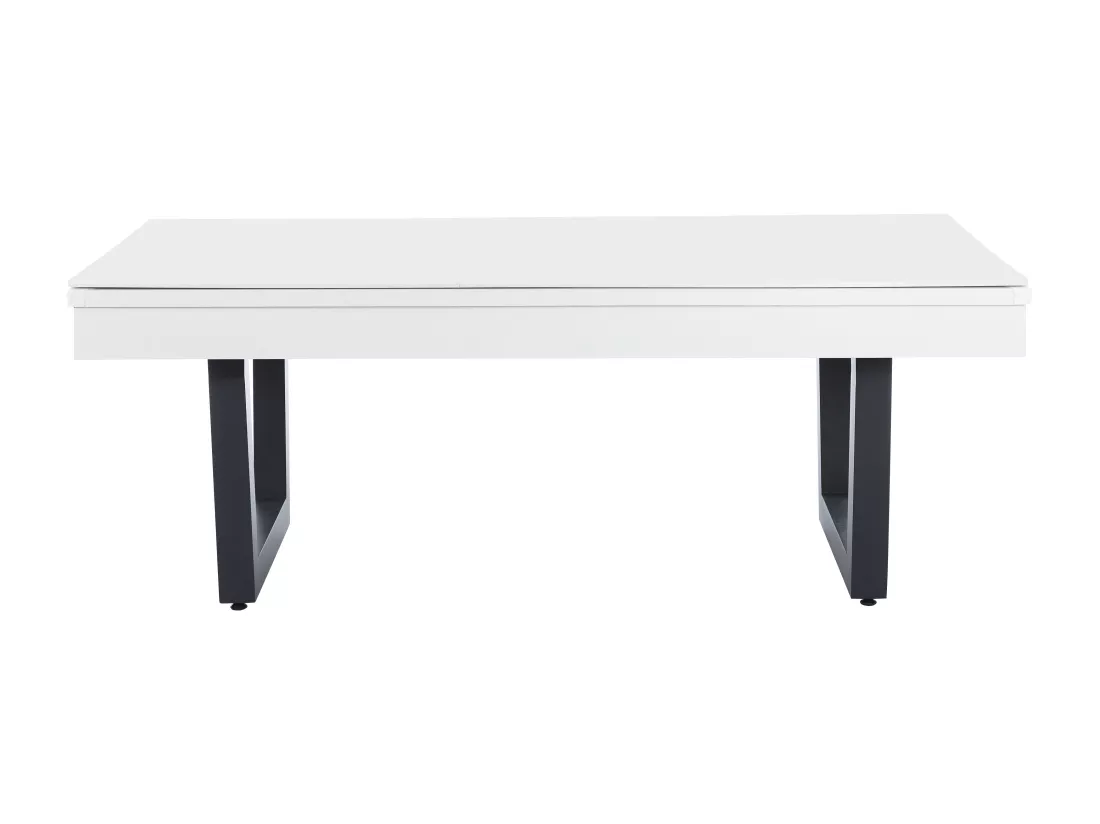 Table transformable - Billard & Ping-pong - Coloris blanc et noir - L213,4 x P111,8 x H78,5 cm - MELIAN