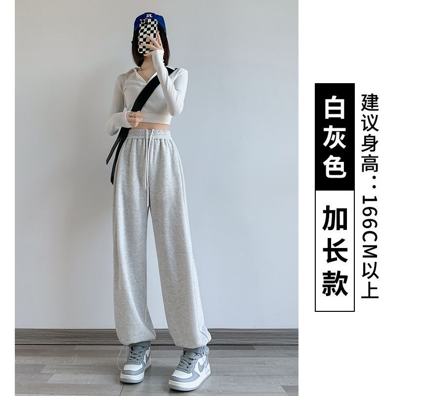 Dovitade - Hoge taille effen harem joggingbroek met trekkoord (verschillende ontwerpen)
