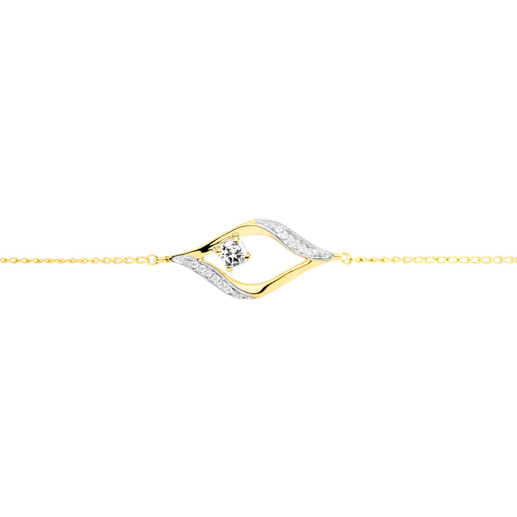 Bracelet Eye Or Jaune Oxyde De Zirconium