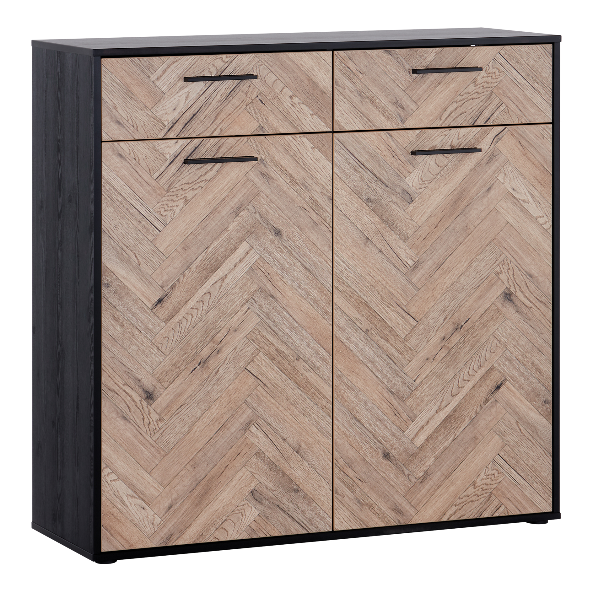 Kommode - Spika Eiche - anthrazit - 110 cm breit
